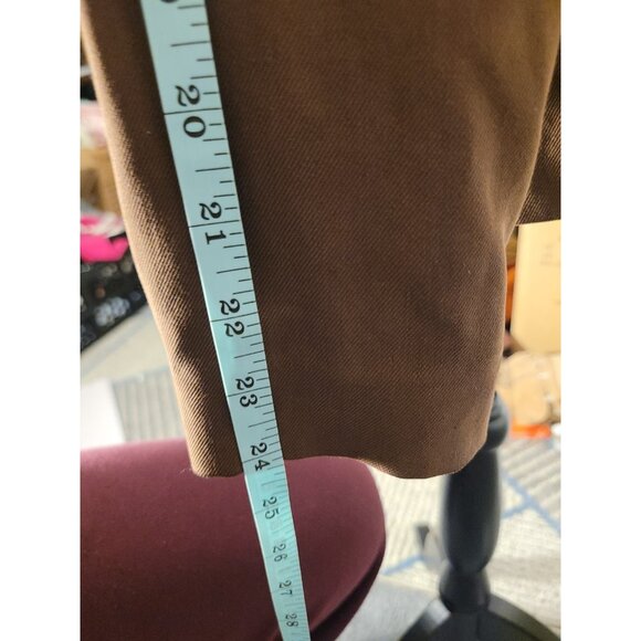 Lauren Ralph Lauren 100% Silk Blazer Career Office Wmn PM Brown Button Pockets - Picture 13 of 16